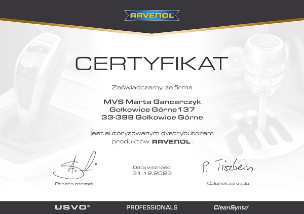Ravenol-Certyfikat-MVS